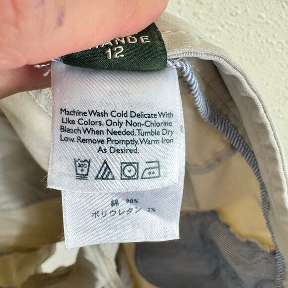 Eddie Bauer Mercer Fit Cotton Light Tan Lightweight Shorts Pockets Size 12 Tall - Picture 6 of 7